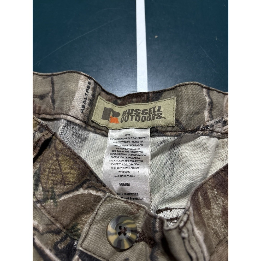 Vintage Russell Outdoors Realtree Camo Cargo Pants Mens Medium Baggy Relaxed Fit - Picture 4 of 14